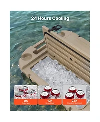 Sugift 40 Qt Floating Ice Chest Cooler with Dry Storage Wheels and Tow Rope for Water and Land
