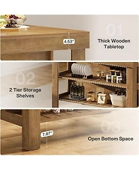 Tribesigns 55.1" Kitchen Island with Seating and Storage