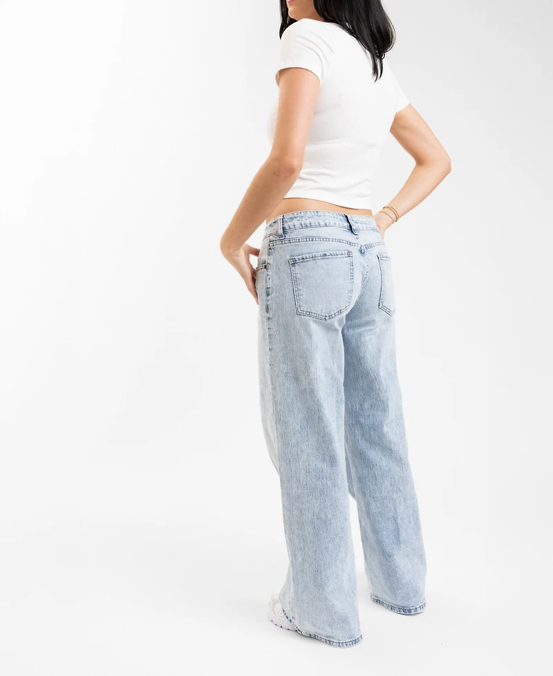 Em & Cass Juniors' Low-Rise Wide-Leg Jeans