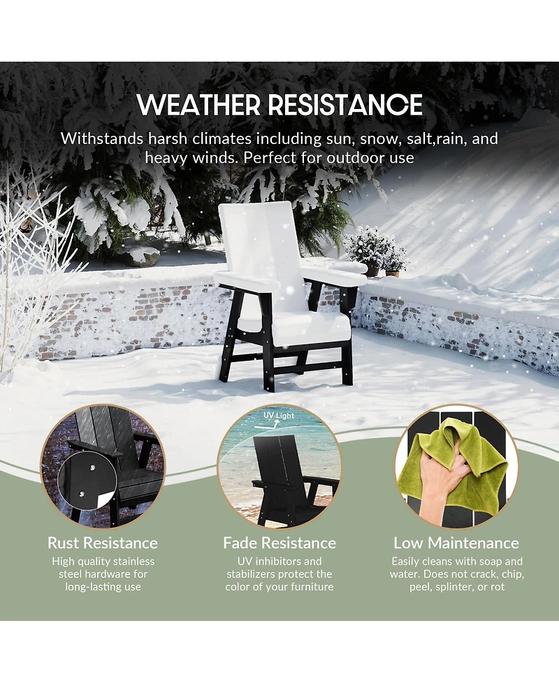 WestinTrends Outdoor Patio Hdpe Plastic Modern Adirondack Dining Chairs (Set of 2)