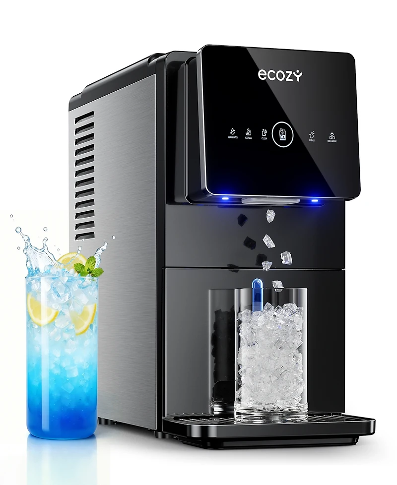 Ecozy Chillio Nugget Ice Maker, 40 lbs/Day, Touchless Dispensing