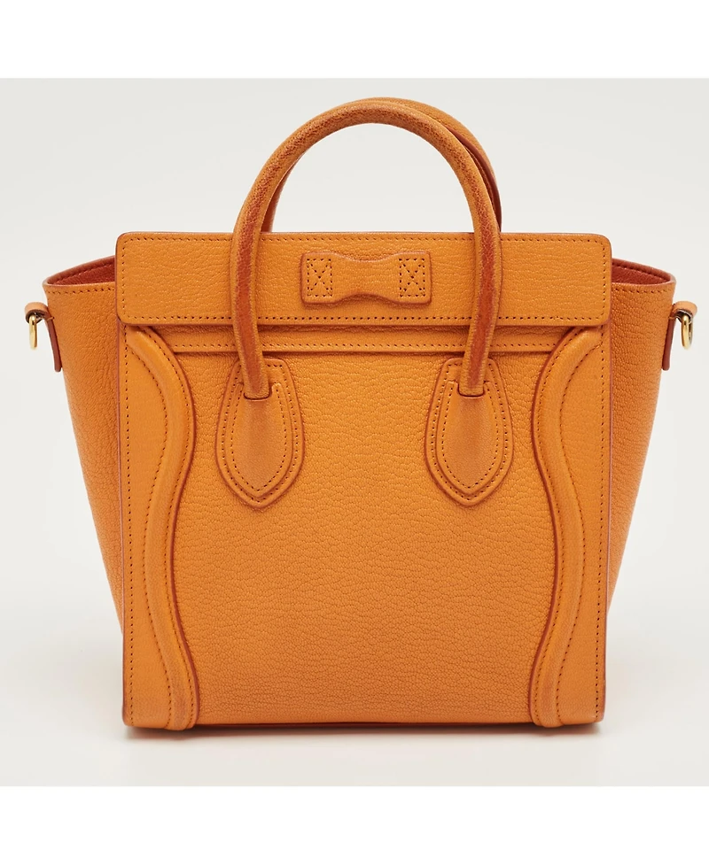 Pre-Owned Celine women's Nano Luggage Tote Grained Leather