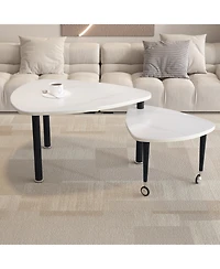 Flynama 360degree(s) Rotatable Coffee Table, Sintered Stone Top