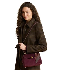 Lauren Ralph Farrah Scarf Trim Small Soft Satchel Handbag