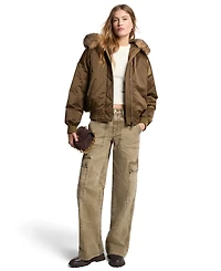 Michael Kors Women's Hooded Down Insulated Bomber Jacket