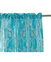 Kate Aurora 7 Piece Hampton Elegance Sheer Curtain Panels And Beaded Valances Set