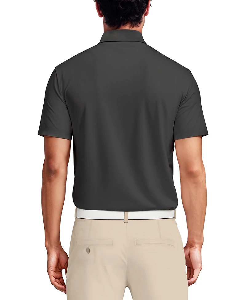 Pga Tour Men's Airflux Solid Mesh Short Sleeve Golf Polo Shirt