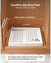 Sugift 2 Pack Pull Out Cabinet Organizer Expandable 12.2in-18.9in Width 20.47in Deep Sliding Drawers