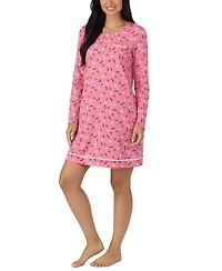 Cuddl Duds Women's Long-Sleeve Crewneck Knit Sleep Shirt