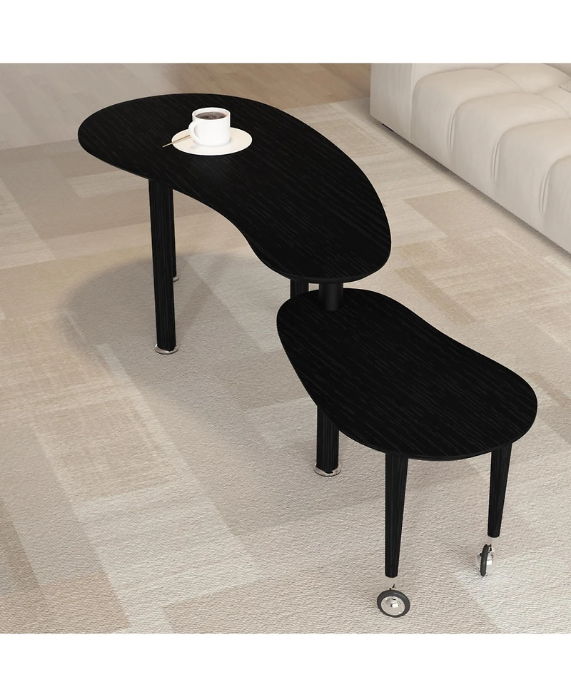 Flynama 360degree(s) Rotatable Coffee Table, Oak Veneer