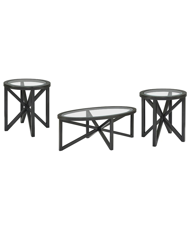 Flynama 46.5 Inch Round Tempered Glass Coffee Table, Solid Wood Base Anti-Scratch Accent Table for Living Room and Terrace