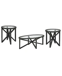 Flynama 46.5 Inch Round Tempered Glass Coffee Table, Solid Wood Base Anti-Scratch Accent Table for Living Room and Terrace
