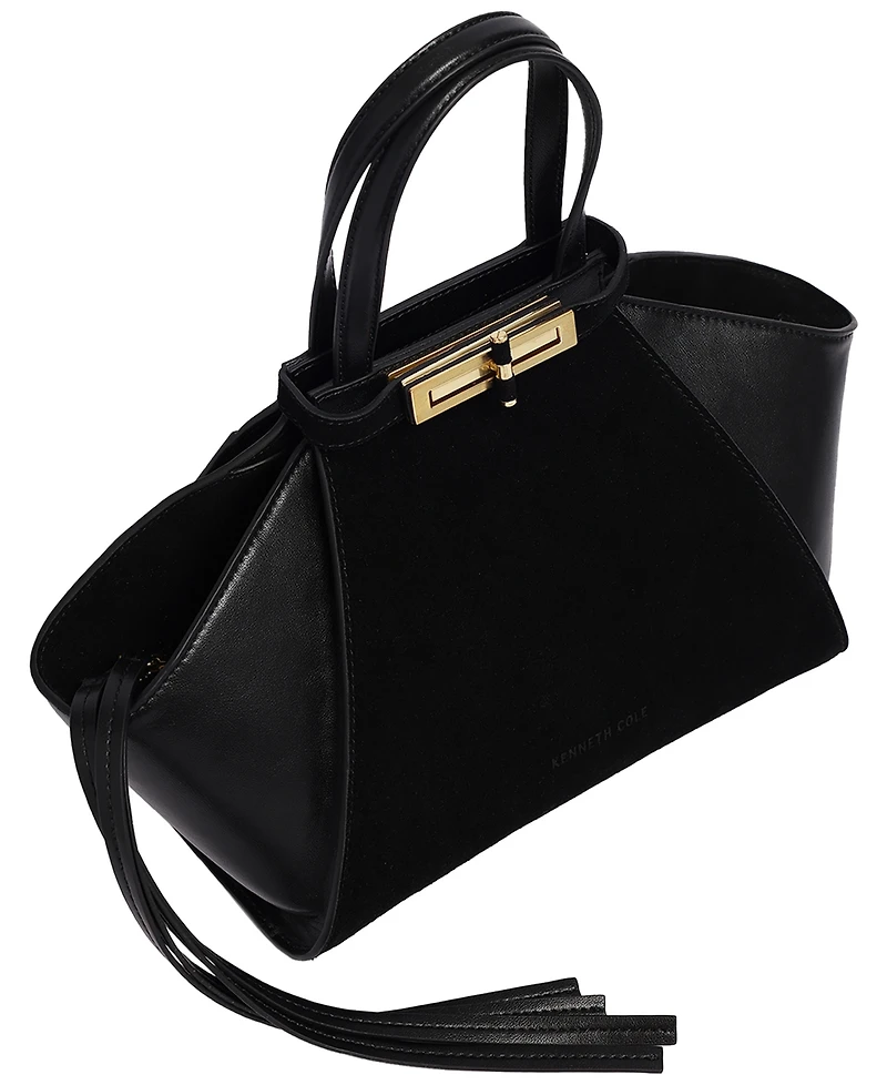 Kenneth Cole Detachable Leather Small Crossbody Satchel Handbag