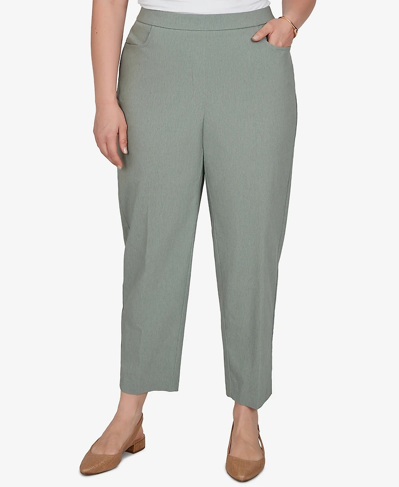 Alfred Dunner Plus Provence Millennium Flat-Front Pull-On Cropped-Ankle Pants