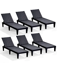 Nestl All-Weather Adjustable Patio Lounge Chairs Set of 6 for Poolside and Backyard