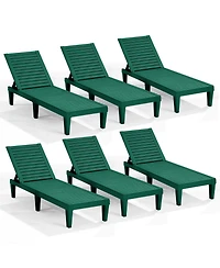 Nestl All-Weather Adjustable Patio Lounge Chairs Set of 6 for Poolside and Backyard