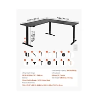 Slickblue Heavy Duty L Corner Gaming Desk with Steel Frame Design