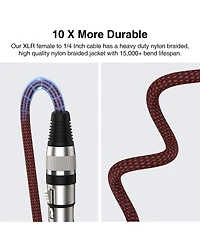 Lofree Nylon Braided Xlr Female to Trs Balanced Audio Cable, Triple-Shielded, 1/4"
