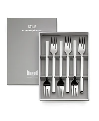Mepra Gift Box Cake Forks Stile Flatware Set, Set of 6