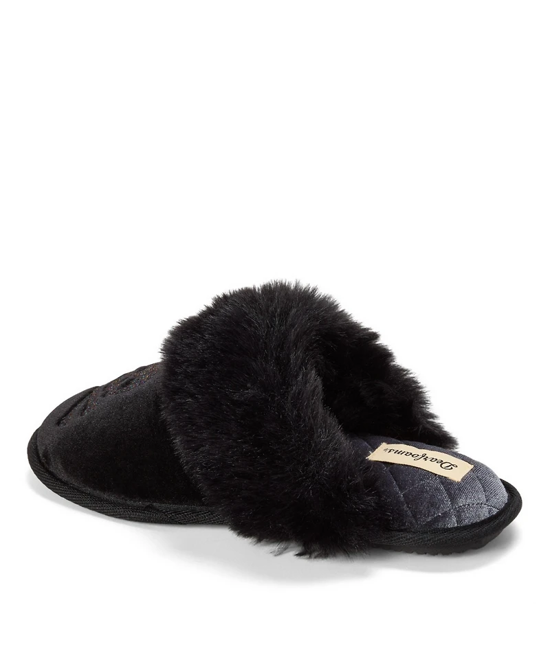 Dearfoams Women's Halloween Velour Scuff Slippers