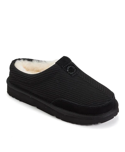 Dearfoams Women's Fireside by Greta Sport Knit Twill Clog Water Repellent Slippers