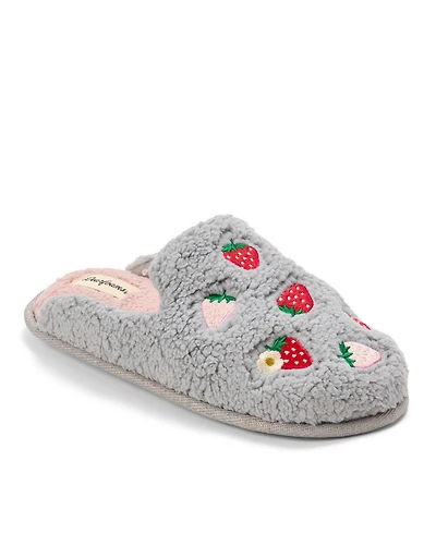 Dearfoams Women's Pink Bow Teddy Scuff Slipper
