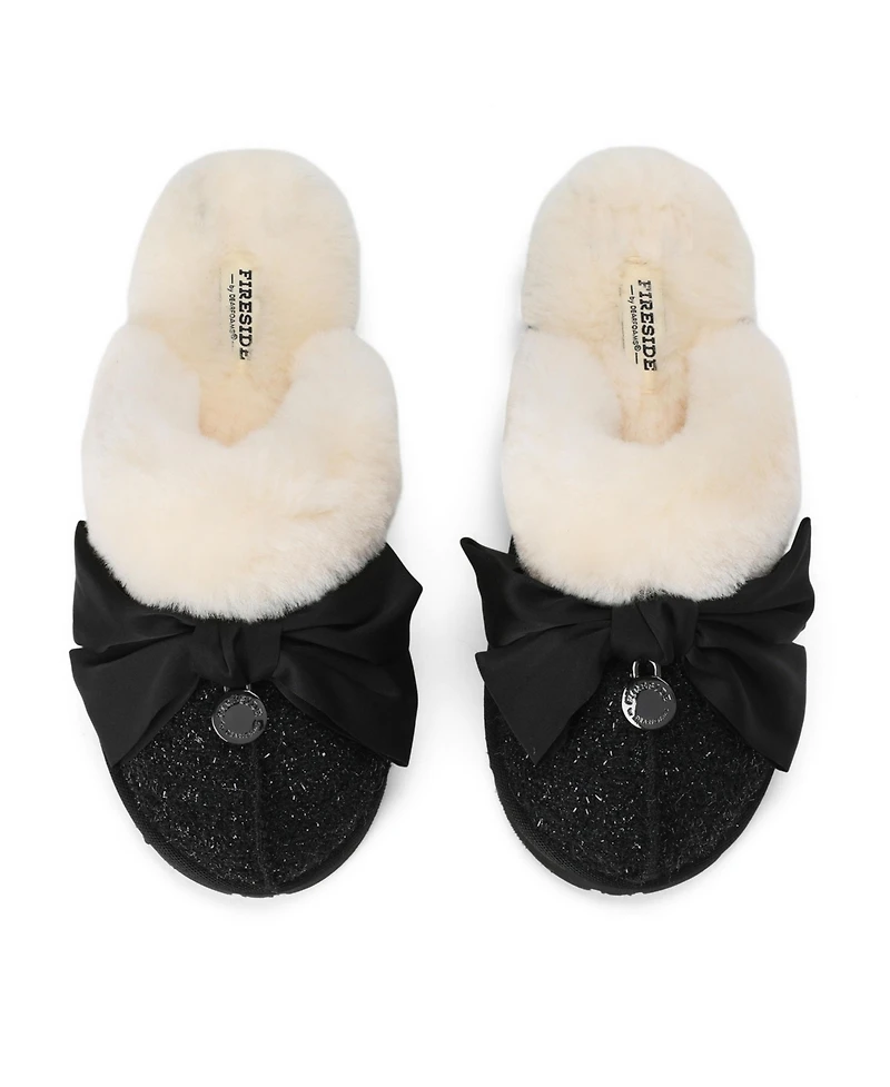 Dearfoams Women's Fireside by Sydney Dream Bow Scuff Slippers