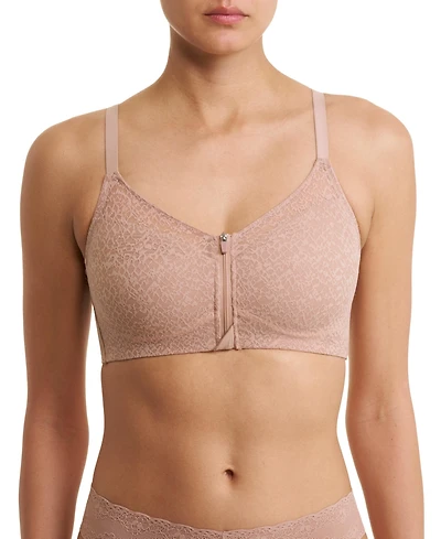 Natori Women's Pretty Smooth Zip Front Pocketed Mastectomy Wireless Bra