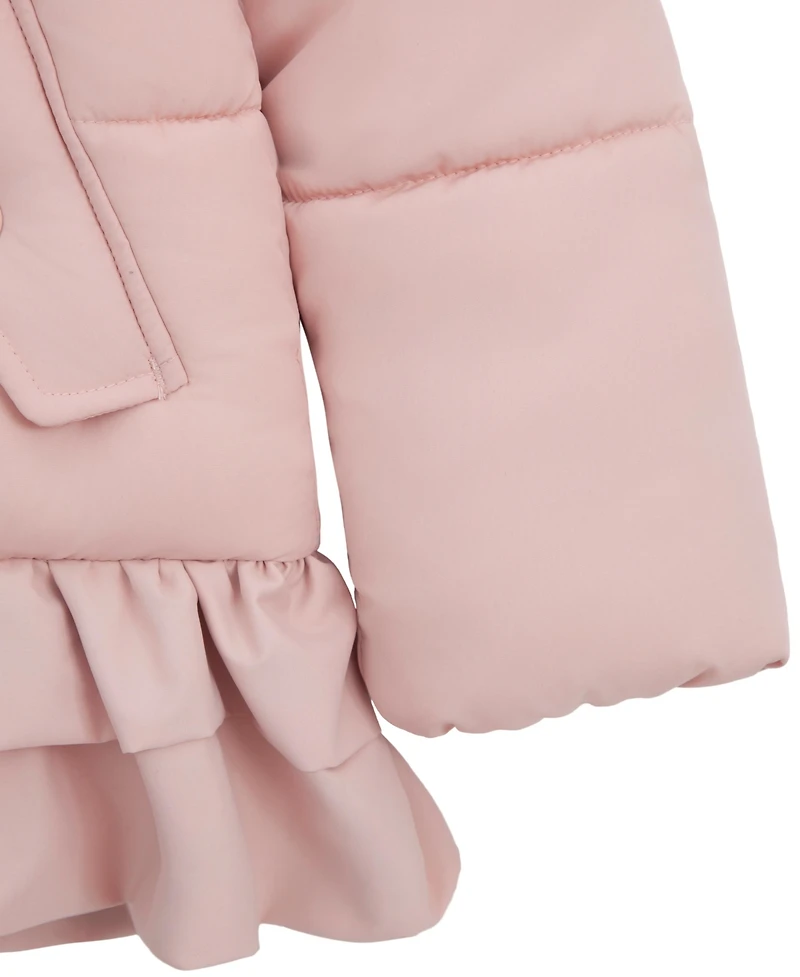 Rokka&Rolla Toddler Girls Rosie Fleece-Lined Ruffle Puffer Coat 2T-5T