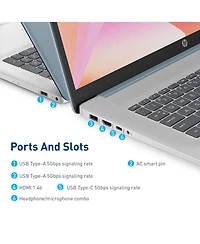 Hp Essential 17.3" Hd+ Touchscreen Laptop, Intel N100 Quad-Core, 8GB DDR4, 128GB eMMC, Wi-Fi 6, Windows 11 Home, Blue