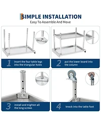28" x 24" x 30" Stainless Steel Bbq Work Table with Wheels and Removable Backsplash, Heavy Duty Outdoor Prep Station for Patio Backyard, Silver