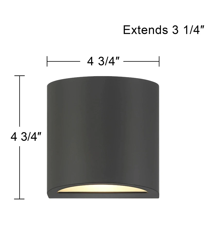 360 Lighting Marisha 4 3/4" High Black Led Outdoor Wall Light Set of 2