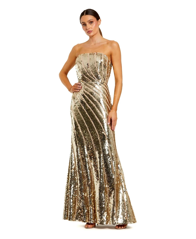 Mac Duggal Women's Strapless Sequin Mermaid Gown