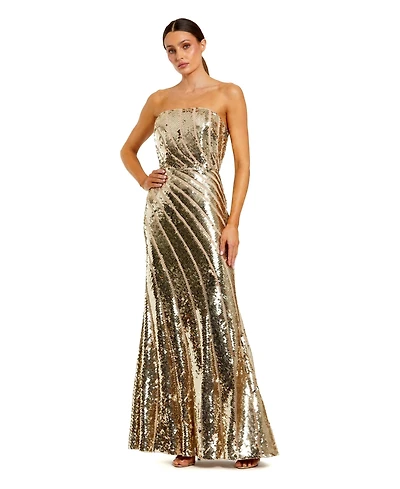 Mac Duggal Women's Strapless Sequin Mermaid Gown