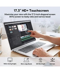 Hp Essential 17.3" Touchscreen Business Laptop, Intel Core i5-1335U, Intel Iris Graphics, 16GB DDR4, 1TB Ssd, Wi-Fi 6, Windows 11 Pro, Silver