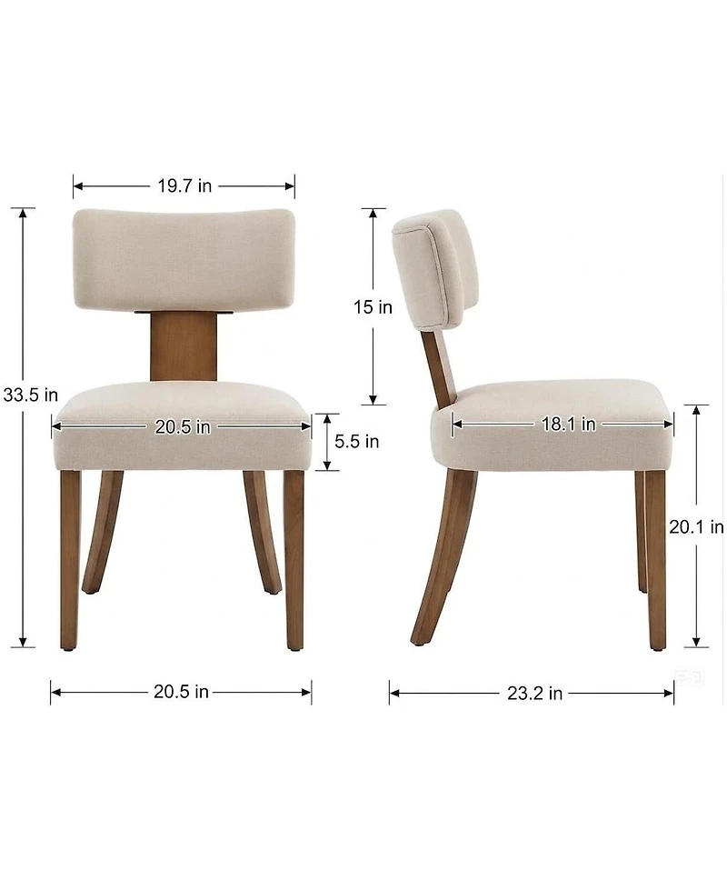 4 Set of Modern Dining Chairs, Upholstered Ergonomic Chairs with Curved Backrest and Wooden Legs, Mid-Century Farmhouse Seating for Home, Kitchen