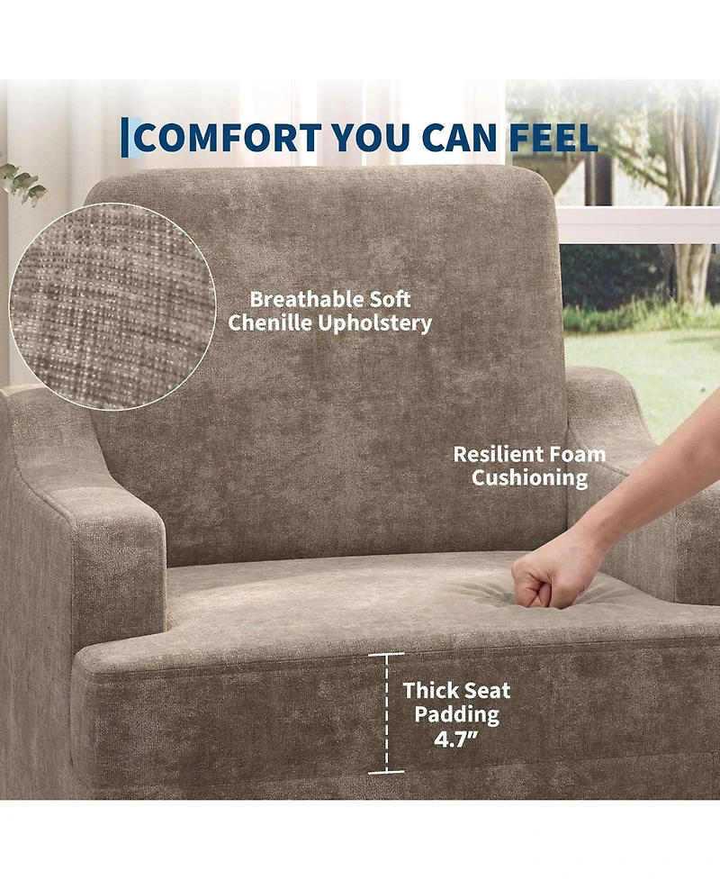 Set of 2 Chenille Accent Chairs