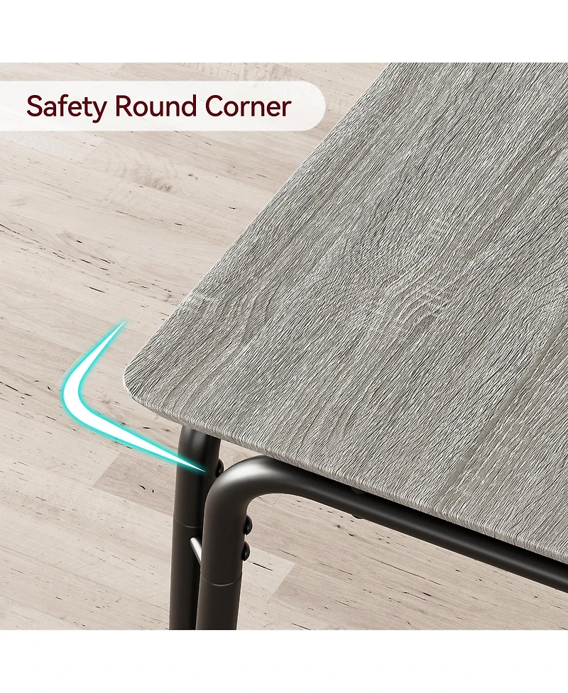 Kitchen Table and Chairs Set of 3 Square Dinette with Cushioned Seats Space Saving Compact Design for Small Apartment Dining Room Breakfast Nook