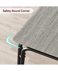 Kitchen Table and Chairs Set of 3 Square Dinette with Cushioned Seats Space Saving Compact Design for Small Apartment Dining Room Breakfast Nook
