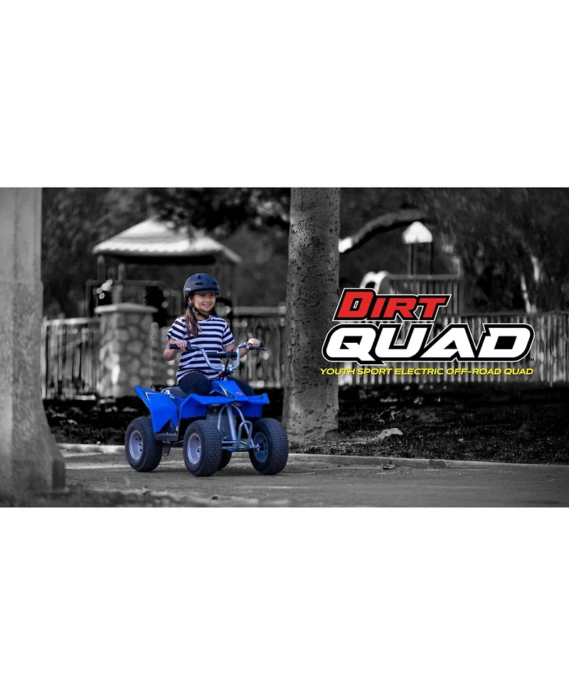 Razor Kids Electric Off Road Mini Dirt Quad Bike 4 Wheeler Atv 24 Volt, Blue