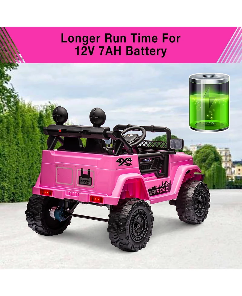 39.8x22.4x12.2 Inch 12V Kids Ride On Electric Car with Remote Control, Battery Powered Small Off-Road Vehicle for Outdoor Play, Pink, Ages 3-6