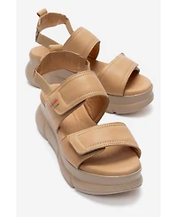 Forever and Always Shoes Women's Heleste Leather Platform Sandal