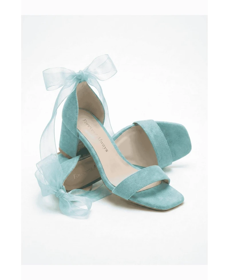 Forever and Always Shoes Women's Rova Bow Block Heel Sandal