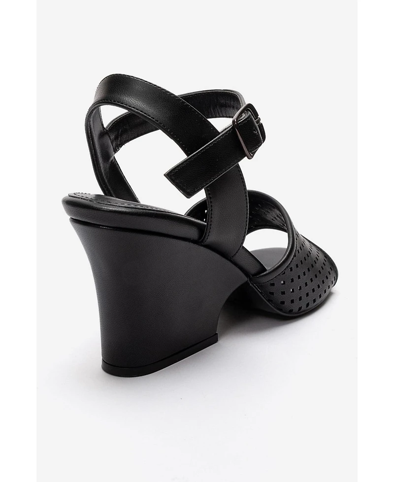 Prologue Shoes Women's Hervon Block Heel Ankle Strap Sandal