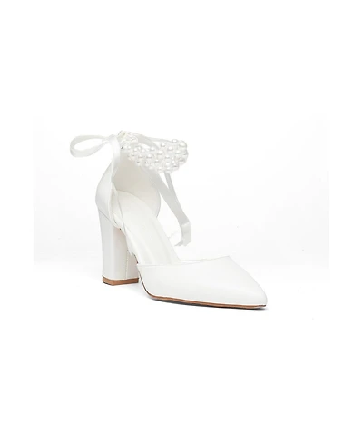 Prologue Shoes Women's Elisa Block Heel Bridal Pump
