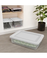 Sterilite 28 Qt Storage Box, Stackable Plastic Container Home Organizer
