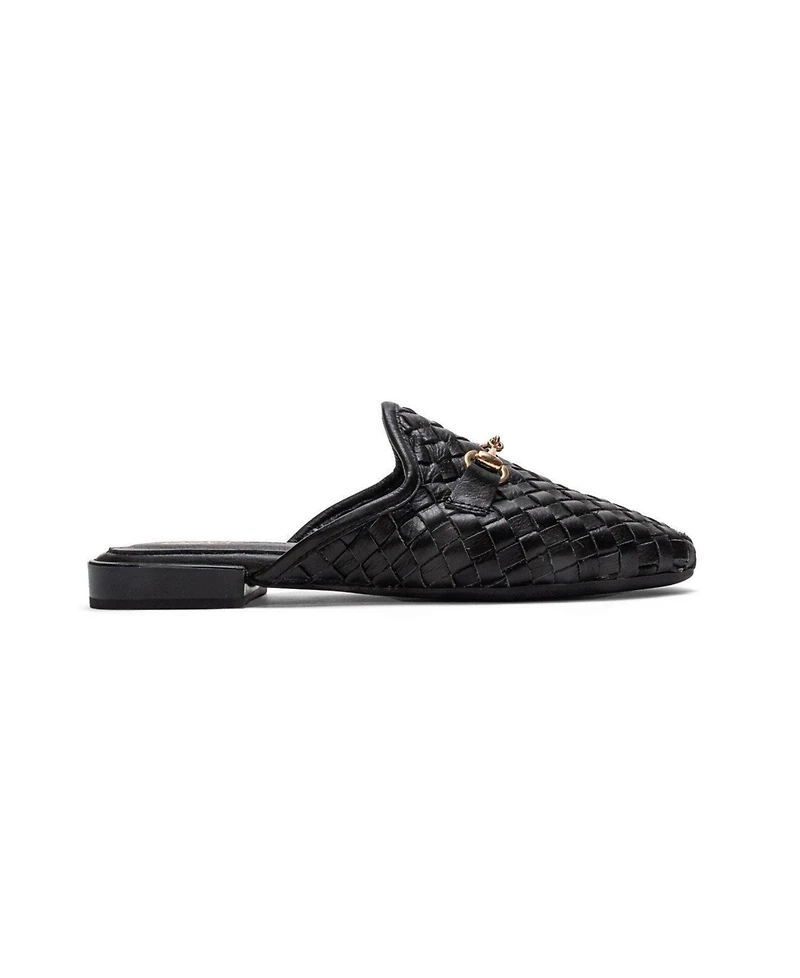 Forever and Always Shoes Women's Senia Leather Woven Mule