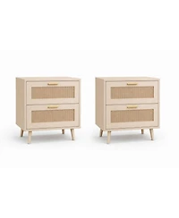 Rattan Nightstands Set of 2
