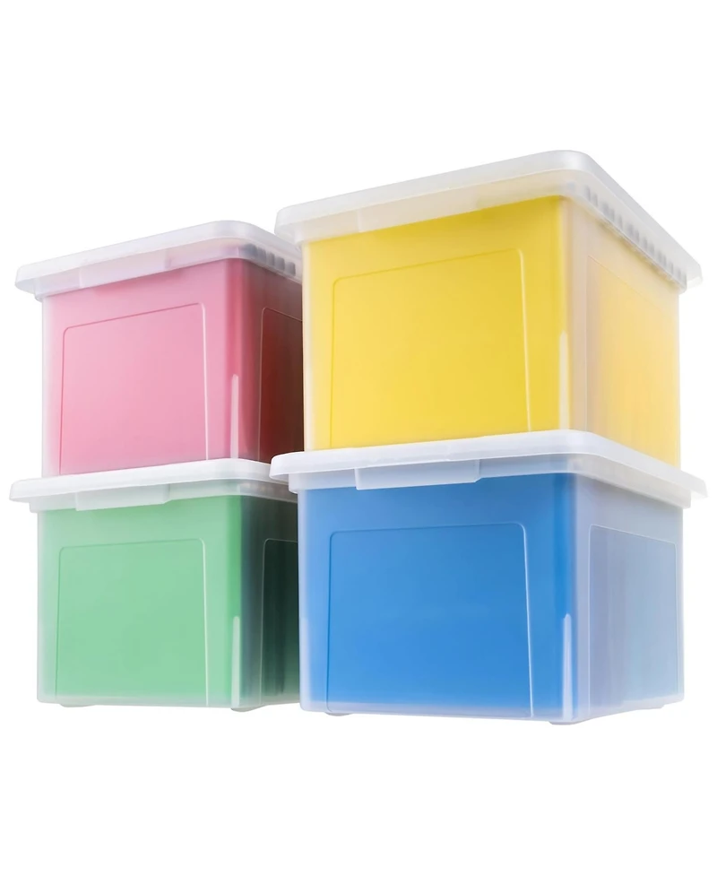 Iris Usa 8 Pack Plastic File Box w/ Lids, Letter/Legal Storage Organizer, 35 Qt