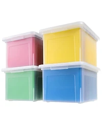 Iris Usa 8 Pack Plastic File Box w/ Lids, Letter/Legal Storage Organizer, 35 Qt